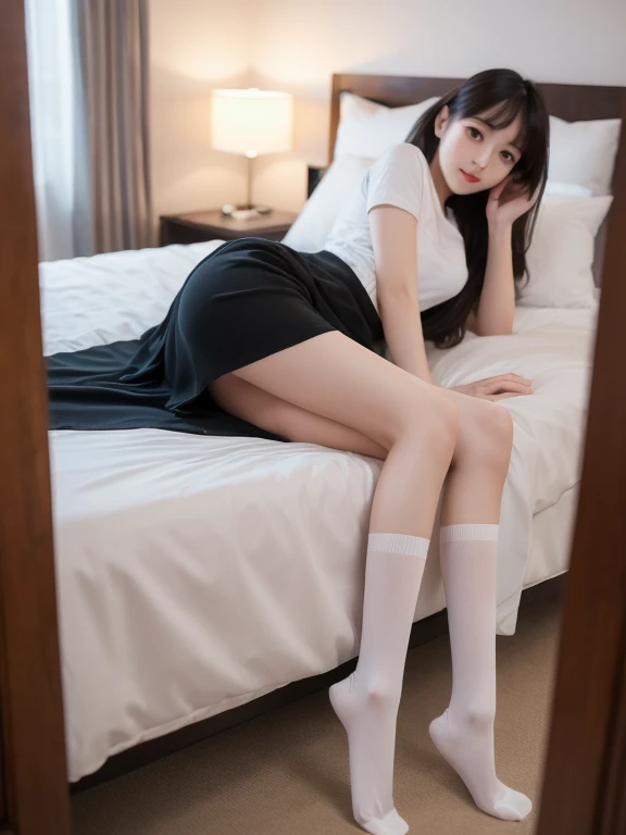 tmasterpiece,Top Quality,offcial art,Highly detailed CG incorporate 8K wallpapers.,like a schoolgirl,very delicate and beautiful.,The ultra-Highres,(realisticlying:1.4),Top quality prime hour lighting, tmasterpiece,Top Quority, realisticlying, 8K, k hd, 1 rapariga, Female pervert, (1.8), female student, , School Uniform Uniform,Visible nipples, No underwear(10), The skirt is boldly pulled in, ((sit on bed,the legs are open)), Bend your knees and open your legs., , Put your hands on your knees,open your legs(1.8),Absolute area,exposing breasts,Frontal shooting,looking up at viewer,Sweating profusely,unbuttoned,Cassette may be visible,The desire for dissatisfaction,expose the perineum,beautifull face,Korean Girls,White blouse,hold your knees with your hands.(platinum shorthair:0.8),(puffy eyes),looking up at viewer,Facing front,ssmile,jk skirt,white dress,Shirt boosts long black hair.,Taken from directly below,enchanting expression,pretending to be pure,Thin leg,classy breast