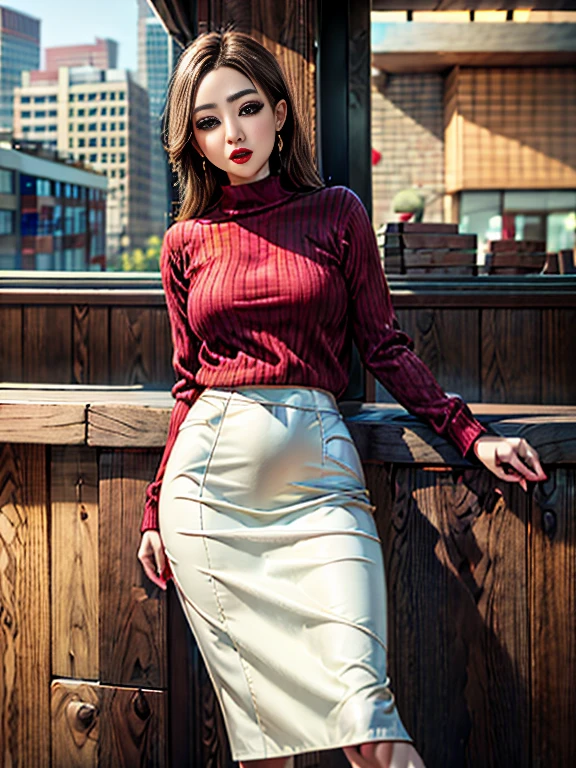 Horse face skirt，red building，Red Wall，National beauty，perfectface