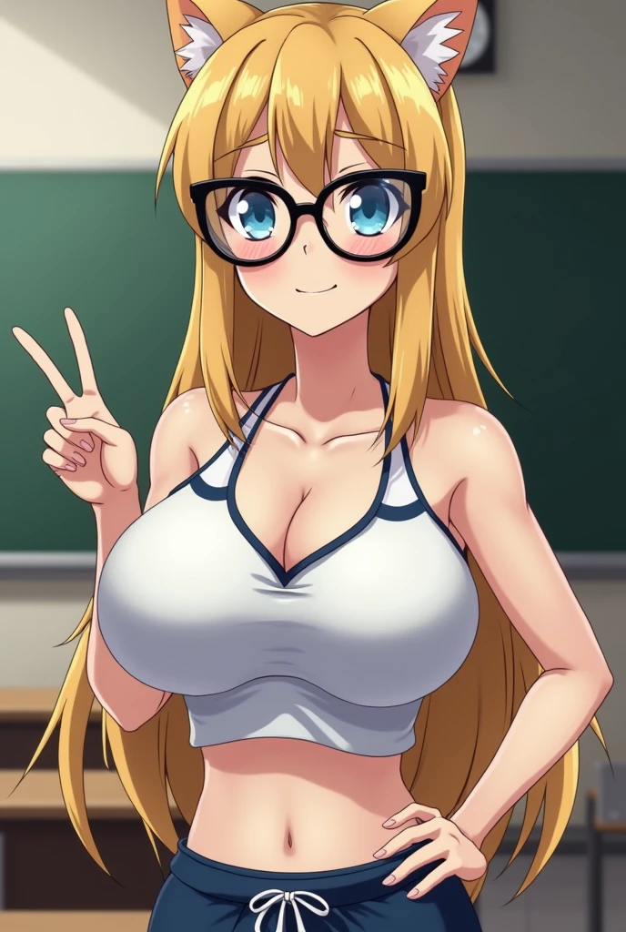 1girl, solo, upper body, facing viewer, looking at viewer, smile, AKANE MUROKASA, HALO, VERY LONG HAIR, GLASSEUNNY, RABBIT EARS, DETACHED COLLAR, AQUA BOW, BROWN SCARF, WHITE GLOVES, WHITE PANTYHOSE.HUGE BREASTS,