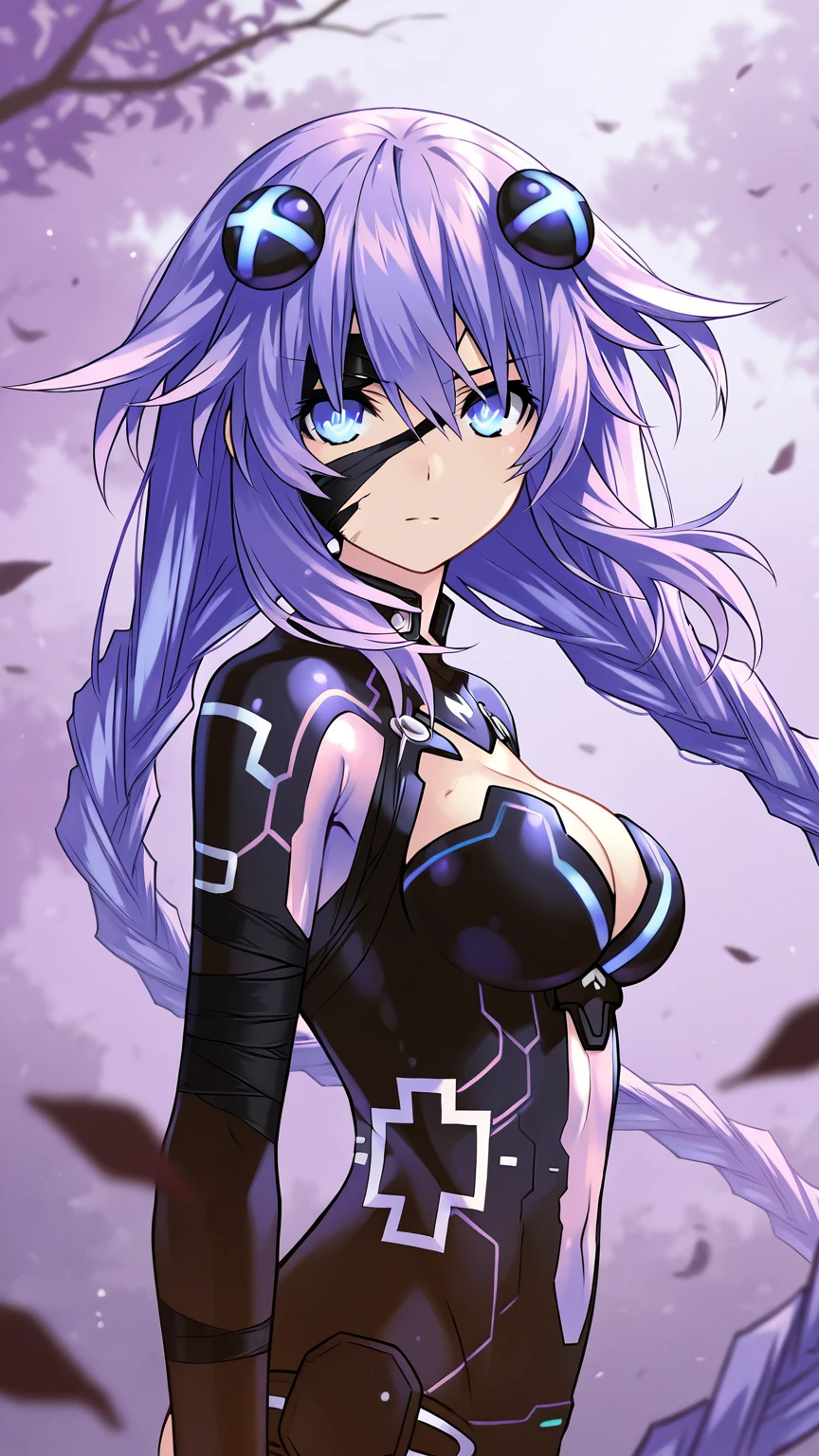 ((masterpiece, best quality, absurdres)), 1girl, extremely detailed, hdr, epic angle, tohka, long hair, ruins background, alt spirit uniform, angry expression, outdoors, arms on breasts