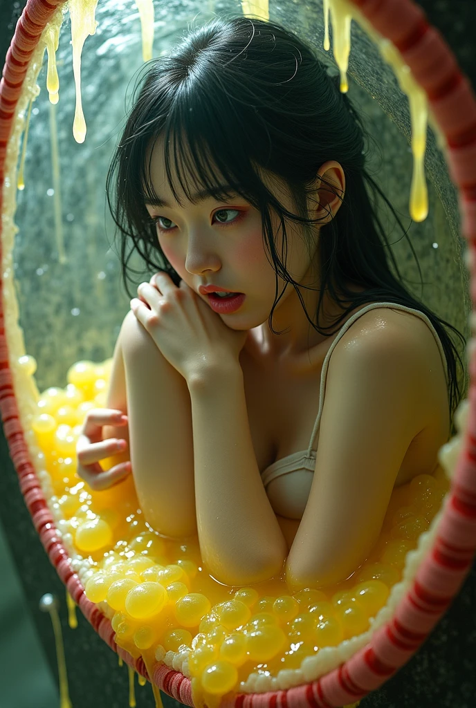 ((masterpiece)), ((best quality))), extremely detailed, highly detailed, ((ultradetailed)), (an extremely delicate and beautiful)),16yo,Japanese beautiful girl idol,Meat pot meat doll.,