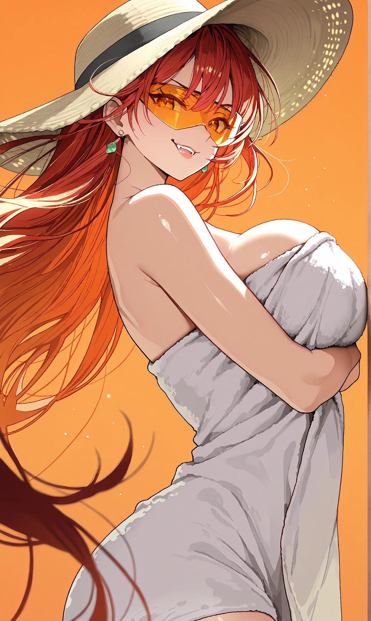 Sunsethuman, Sunset Shimmer, Sunset Shimmer from my little pony, Sunset Shimmer in the form of a girl, medium breasts, lush breasts, voluminous breasts, elastic breasts, five fingers, detailed hands, two hair tones, red-yellow hair, happy face, seductive, nipples, vagina, loose billowing see-through white dress, posing on the beach, sexy pose