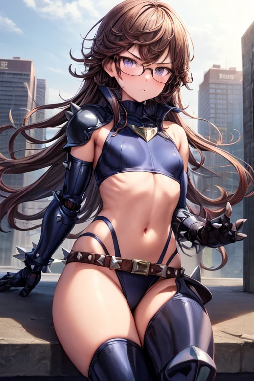 1 girl, (Masterpiece), (best anatomy), highres, ultra-detailed, dynamic lighting, dynamic colors, best background, (scenery), best pose, (medieval fantasy setting), beautiful, hot, (sexy), smooth skin, shiny skin, girl, teen, (cat girl), light poop brown colored hair, twintails, purple colored eyes, sparkly eyes, (cat ears, cat tail), (underwear, glasses, bracelet), muscular, (super confident, super confident eyes, super confident look, super confident pose), ecchi,
