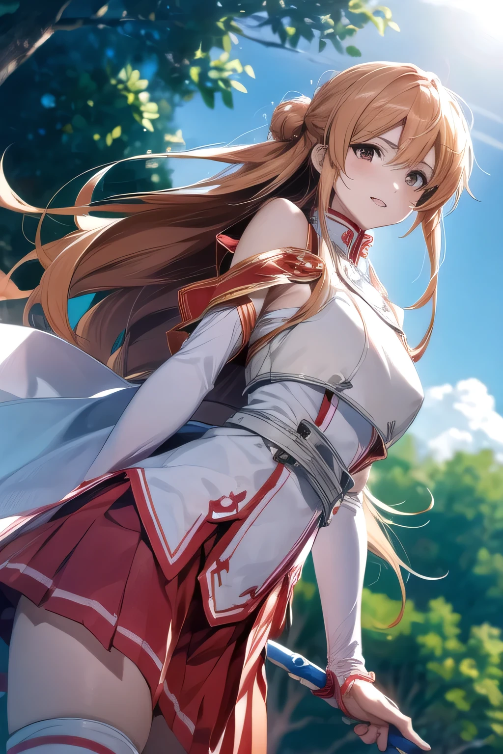 one Japanese woman, Very small breasts, bending forward, Artistic, reality, cute, is ashamed, Overlooking, Point of view on the verge of touching the subject, Close-up, yuuki asuna