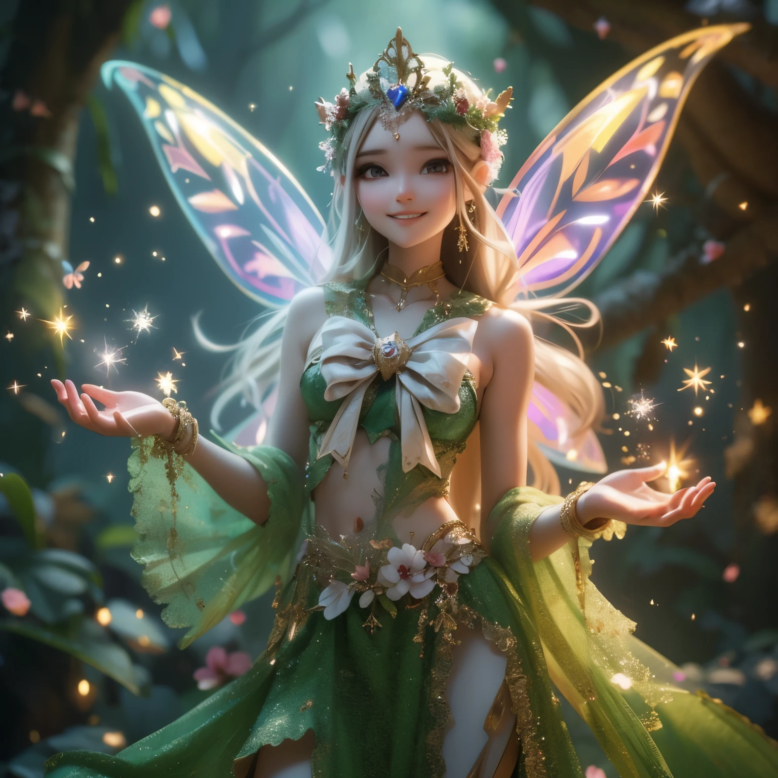 cute smile ,8K High Resolution,Light Fairy,A gentle gaze