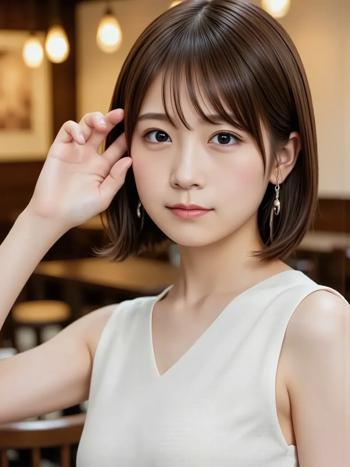 ((small breasts:1.3))、natural shading、((thin pubic hair))、K-POPアイドル)Calm and happy like a goddess、(((Beautiful girl in a camisole)))、(((between legs,crack)))、Look at the viewer with your whole body、((small breasts:1.3))、natural shading、((scantily clad idol))、K-POPアイドル)Calm and happy like a goddess、(((Beautiful girl in a camisole)))、(((between legs,crack)))、Look at the viewer with your whole body、((small breasts:1.3))、natural shading、((thin pubic hair))、K-POPアイドル)Calm and happy like a goddess、(((Beautiful girl in a camisole)))、(((between legs,crack)))、Look at the viewer with your whole body、((:1.3))、natural shading、((thin pubic hair))、K-POPアイドル)Calm and happy like a goddess、(((Beautiful girl in a camisole)))、(((between legs,crack)))、Look at the viewer with your whole body、((((beautiful bob cut brown hair))))、((Brown-haired Japan woman)))、(Short bob cut brown hair:1.5)、masterpiece, highest quality, 8k, absurd, (Upper body:1.4), beautiful girl, cute face, looking at the viewer, laughter, surreal, High resolution, photograph, film grain, chromatic aberration, sharp focus, HDR, face light, dynamic lighting, movie lighting, professional shadow, simple background, (dull gray background:1.4), most detailed, very detailed, Super detailed, finely, real skin, delicate features, detailed face and eyes, sharp pupils、realistic student、(Korean、Japanese、Chinese:0.4)