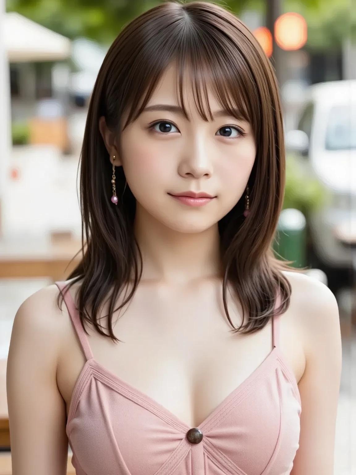 (tmasterpiece), (top-quality), (fullnude:1.5), (Super short white apron:1.3), (thick material fabric:1.3), (Be red in the face:1.3), (barechested:1.3), (Breast overflow:1.4), (Realistic:1.5), 15 year old girl, Precise hands, embarrassing looking, Smile, Very cute girl, Baby face, Clear eyes, Shining eyes, tiny chest, The outer chest is visible, de pele branca、Beautiful skins, ultra-definition, Top resolution, , Brown hair