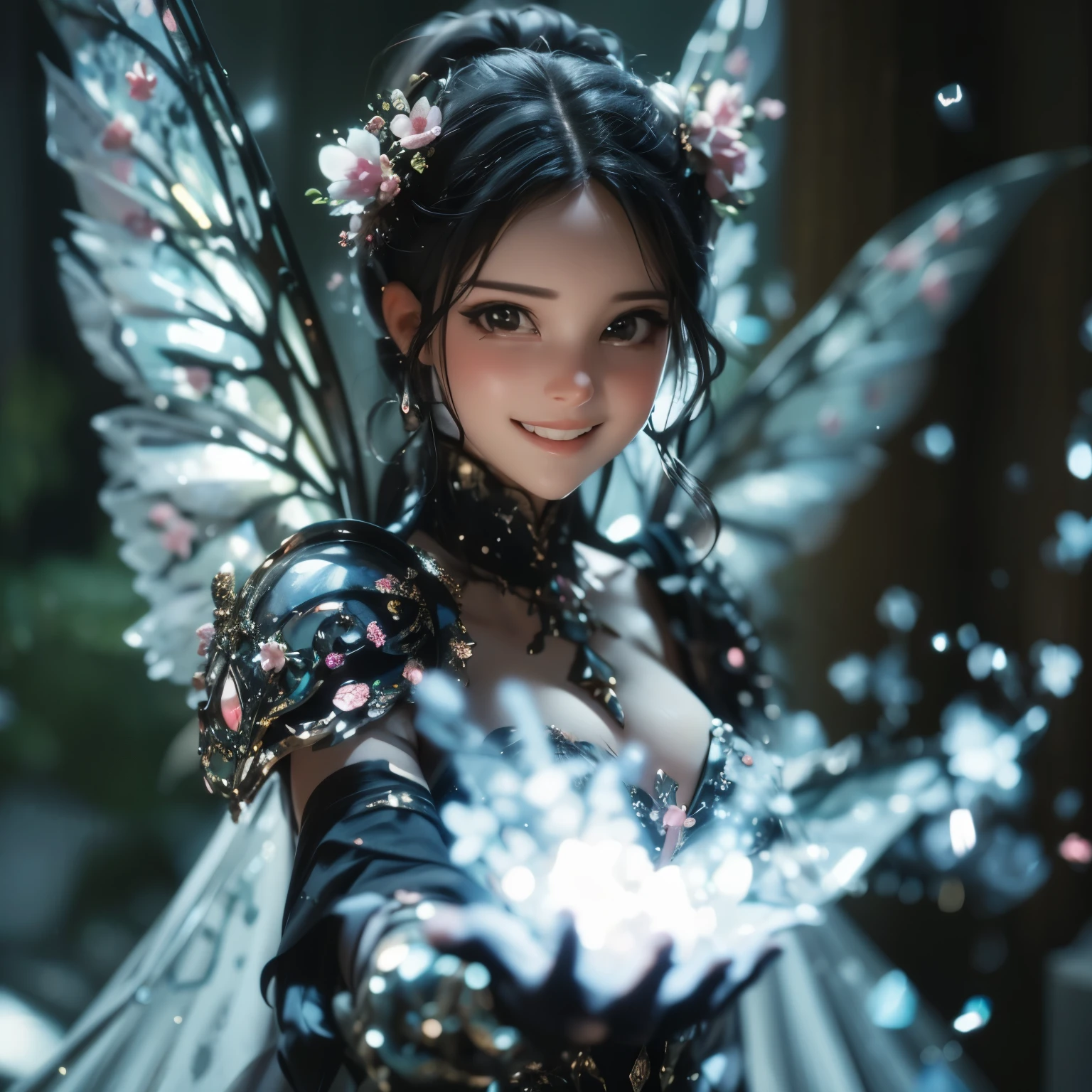  cute smile ,8K High Resolution,Light Fairy,A gentle gaze