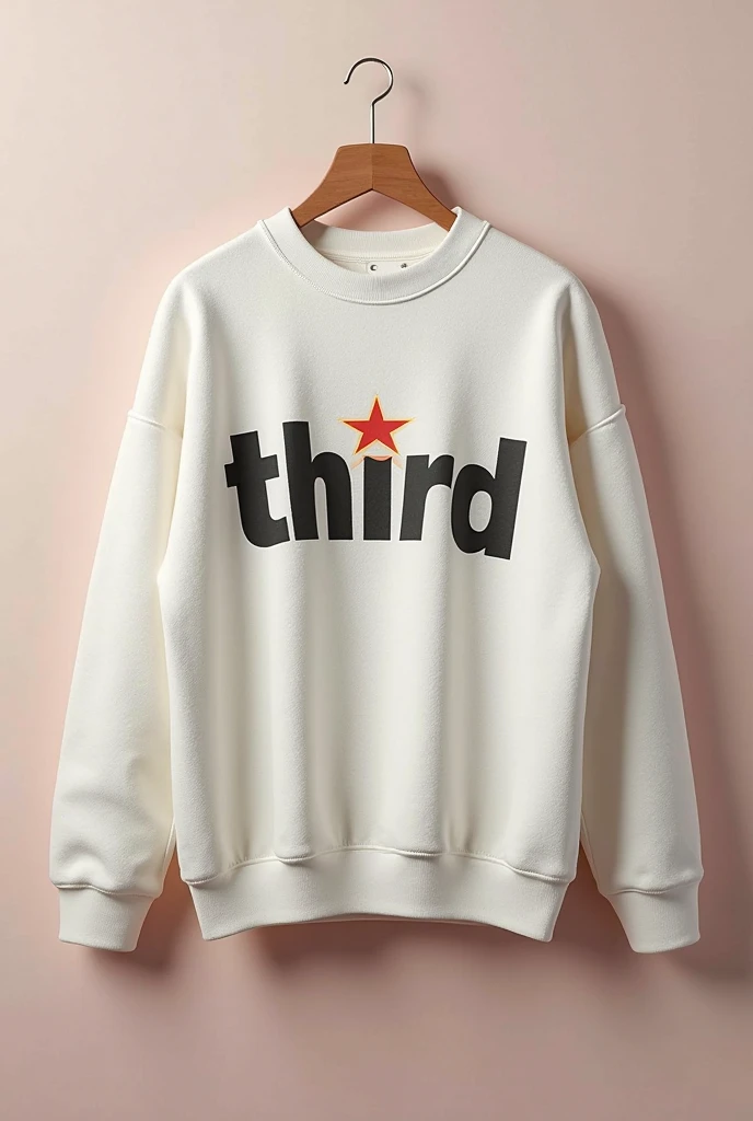 Make the sweatshirt with a more rounded shape and with instead of sea write third with the font y2k