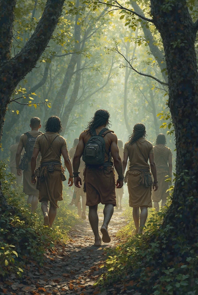 Lonely men in deep jungle