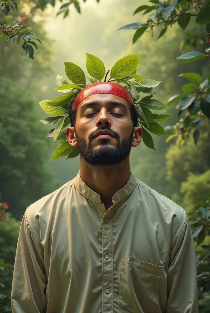  A small banyan fig falls from the tree and gently lands on the man’s forehead. His eyes slowly open, and he looks a bit startled but not hurt.