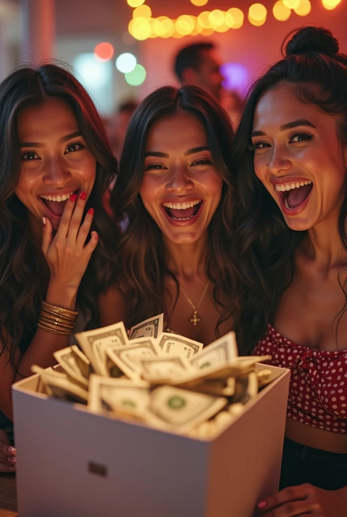 HAPPY PEOPLE WITH A LOT OF MONEY, FLASHING YOUR MONEY