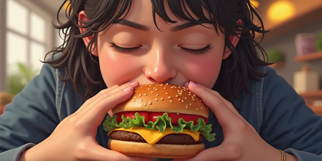 There's a woman eating a slice of pizza with a ,obeso, obeso, mulher gorda, pizza!, sobrepeso, Ad image, um obeso, 🥥 🍕 Hibrido, thicc, segurando pizza, imagem de comida super realista, apresentando pizza, Realistic!!, mastigando pizza, 3 dmax
sobrepeso tristeza