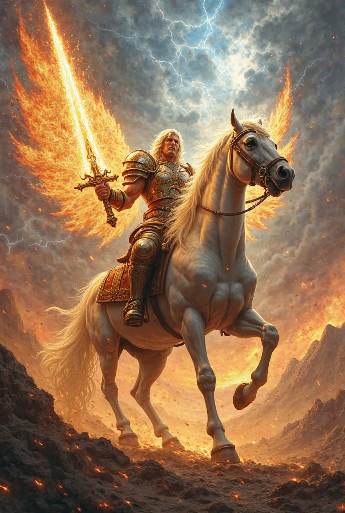 pintura de um grupo de homens montados em cavalos com fogo no ar,Horses with lion's head and snake-shaped tail, Arte de fantasia dos anos 1980, Arte de fantasia dos anos 8 0, surpreendente d & d arte do sol escuro, Directed by: Clyde Caldwell, Directed by: Patrick Woodroffe, Estilo de arte de John Blanche, Heroes of Power and Magic 3, dragonlance illustration, Directed by: larry elmore, Directed by: Rodney Matheus