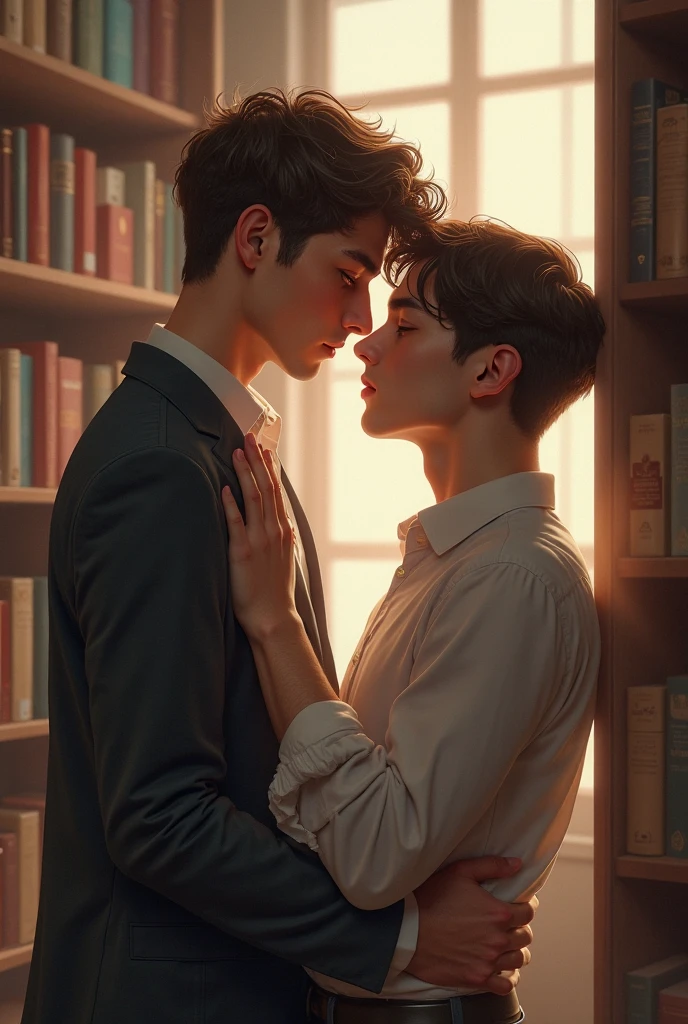 Gay kissing with reading