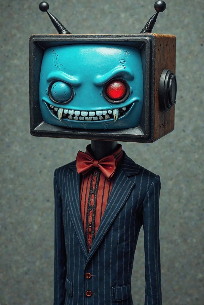 (knitted toy voodoo doll:1.5), (Voodoo Billy the Puppet:1.3), (Clothing: black tuxedo with red bow tie:1.0), (Accessories: red tricycle emitting sparks of eerie magic, levitating spectral puzzle pieces:1.1), (background: dark, ominous room with floating traps, glowing screens, and spectral puppets:1.2), (Face: white with red spiral cheeks and menacing grin:1.7), best quality, masterpiece, detailed soft oil painting, detailed background, dramatic cinematic lighting, soft edge lighting, professional, dramatic lighting, hard edge lighting, ultra quality, 4k, masterpiece, best quality, 8k, ultra high definition, high resolution, extremely detailed