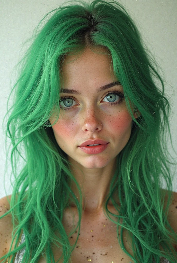 Beautiful busty green hair