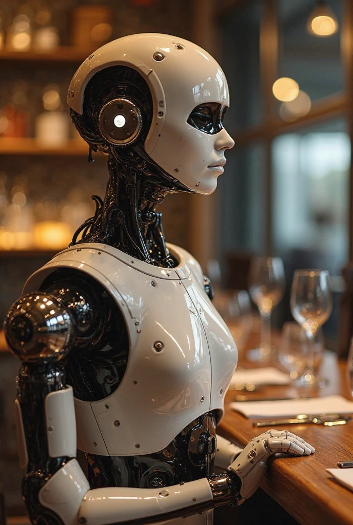 Create me a robot waitress that takes your order and serves you