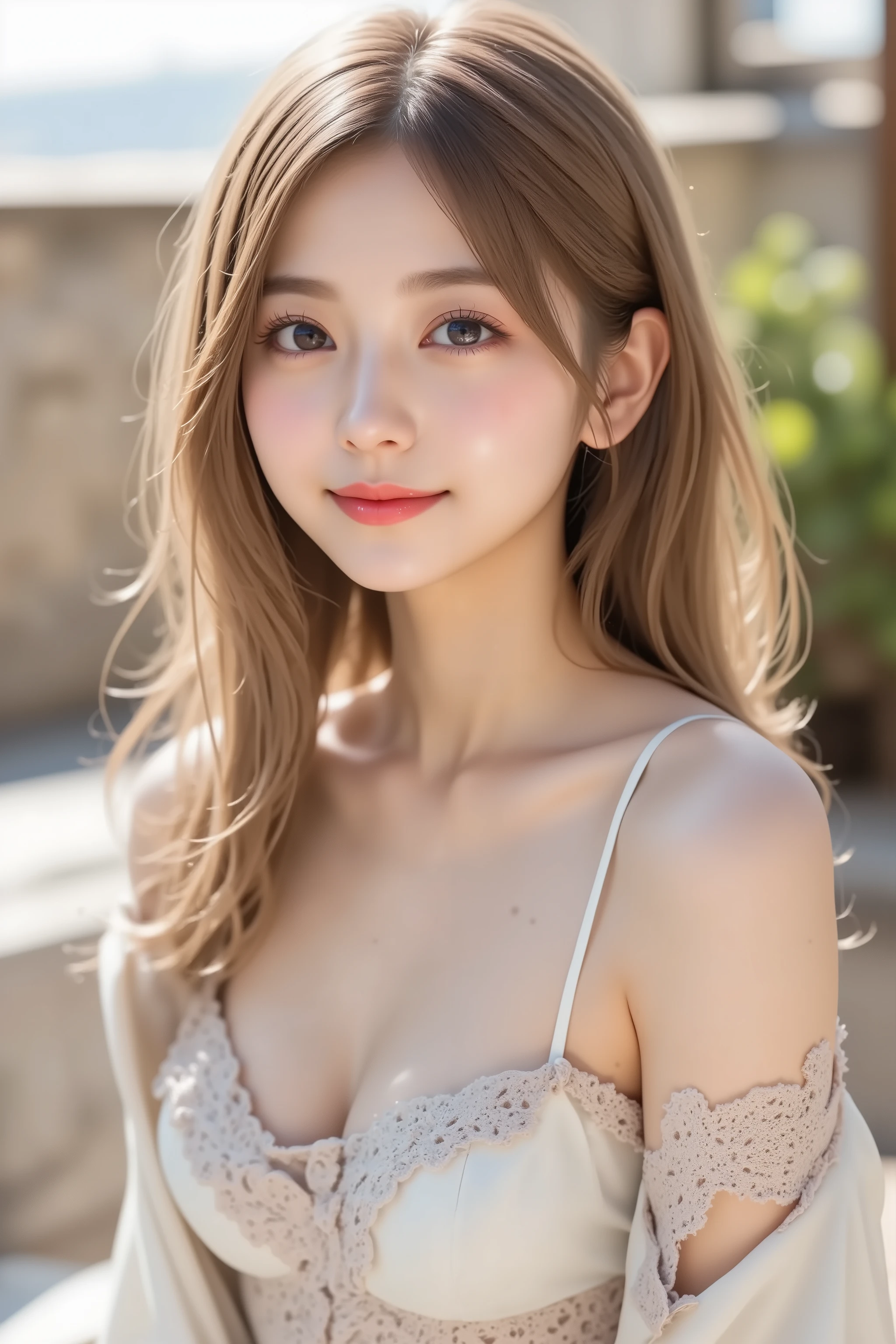 1girl, beautiful teenage girl, small breasts, long straight brown hair,dress portrait, oil painting, modern, realistic proportions, intricate, intricate details, sharp focus