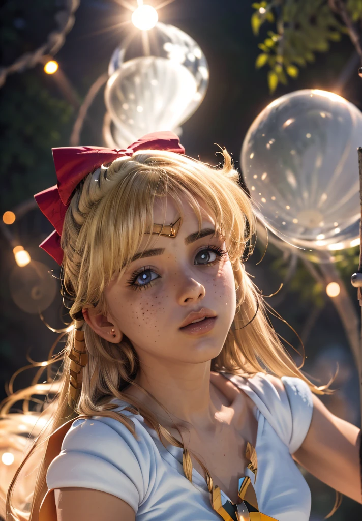 Tabletop, full: 1.3, stand, 8k, 3d, Realistic, Ultra-microphotography, Highest quality, 極限のディテール CG Unity 8k 壁紙, From below, Intricate details, (Browsing Caution:1.2),(1 female), 28 years old, (Meishaon,sailor month,Tierra, Sailor Warrior Uniform Sailor: 1.2, sailor month: 1.2), 信じられないほど長くて明るいTwin tailsのブロンド, thin and very long straight twin tail blonde, Hair Bun, She has a red round hair accessory tied in a bun, Sailor Warrior Uniform, Huge , (Silver Blue Color, Blue sailor collar, Silver Blue Pregate Ultra Mini Skirt: 1.3,I can see your pants,Ultra high leg swimsuit,  Big red ribbon on chest,,: 1.3, Long white latex gloves: 1.3, Red gloves on elbows, A very large red ribbon on the back of the waist,: 1.1, The cleavage appears larger:1.2, Gold Tiara, Earrings), (Facial details: 1.5, Bright Blue Eyes, Beautiful Face, Beautiful Eyes, Shining Eyes, thin唇: 1.5, Thin, sharp, pale eyebrows, Long, black eyelashes, Double eyelashes), Luxurious Golden jewelry, thin, Lean and muscular,,, Small Face, Perfect Proportions, Narrow waist, Sexy model posing, Visible pores, Captivating smile, Perfect hands: 1.5, Ultra-thin, high-gloss silver-white holographic leather, Octane Rendering, A very dramatic picture, Strong natural light, sunlight, Exquisite lighting and shadows, Dynamic Angle, Digital SLR, Sharp focus: 1.0, Maximum clarity and sharpness,(Rabbit, Double Bang, Twin tails, Parted bangs, Circlet, jewelry, Earrings, choker, Red Bow, White gloves, Elbow Groove, Blue Skirt
),Hmph