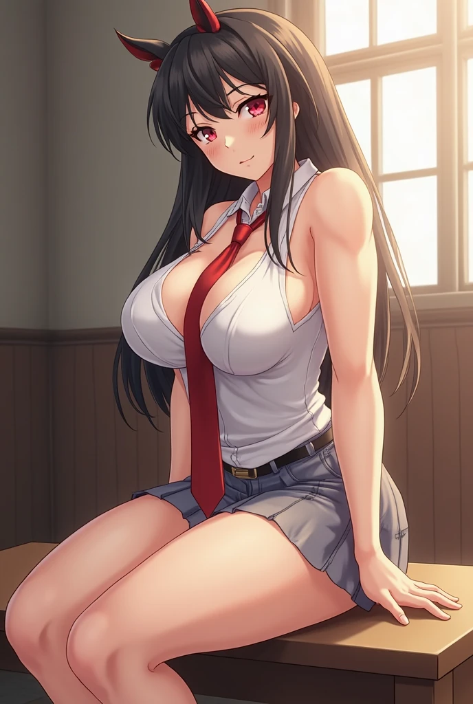 seductive anime girl, [ 4 k digital art ]!!,ultra realistic picture, overdetailed art, 8k high quality detailed art,tanned plump gyaru,(tareme,thick lips:1.2),dress shirt,cardigan,school uniform,sidetail,long pleated skirt,brown loafers,brown wavy hair,(tanned skin:1.3),dark skin,sweaty,close up, lying and spreading legs,in classroom,(aroused and suffering:1.3),saliva,from above,(face focus),(vaginal penis,having sex with man:1.2)