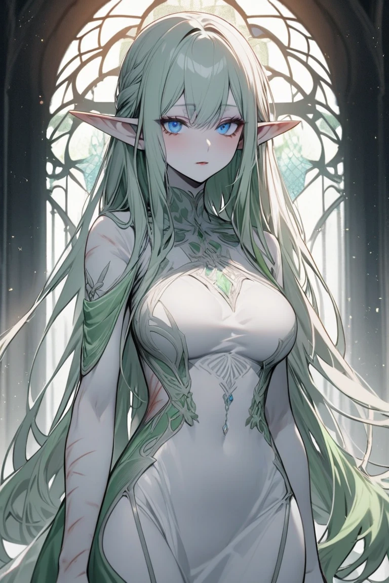 woman transforming into spider. transformation, big boobs, sexy, eyes, webs, long white hair