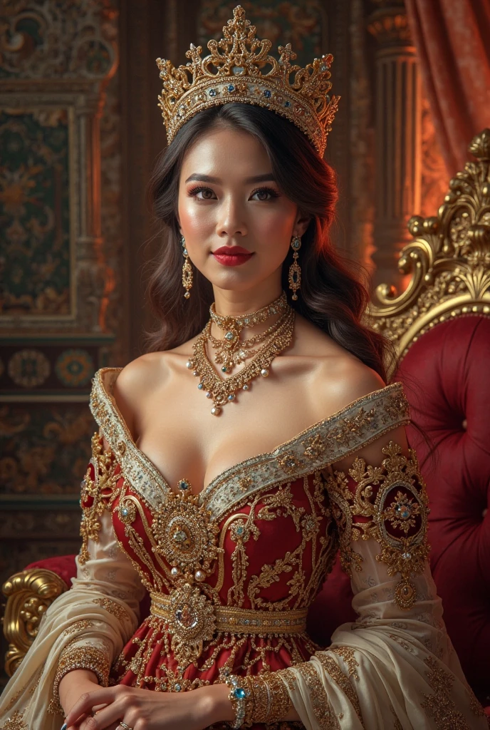 Generate me the most beautiful Russian princess in the world with lots of jewels lots of beauty details splendor wonder perfection all in 8k