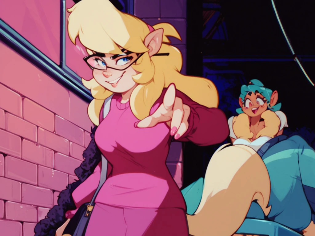 score_9, score_8_up, score_7_up, score_6_up, score_5_up, score_4_up, (Source furry), (rating safe),   1girl solo, outside, back alley, glasses, callie briggs, pink suit, detailed, detailed fur, (((skirt suit))), (((dress shirt))), (((necktie))), ((waistcoat)), double-breasted waistcoat, (((bodycon miniskirt))), pinup pose, pocket square, cufflinks, tie clip, squatting, high heels, blowjob, oral sex, deepthroat, fellatio, solo scene, tail, saliva, running mascara, blowbang, multiple men, facefuck, gangbang, multiple penises, balls deep, naked males, hands on head