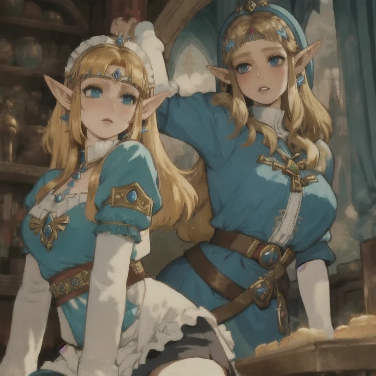 Zelda but in a anime art style and she has to have on so she is