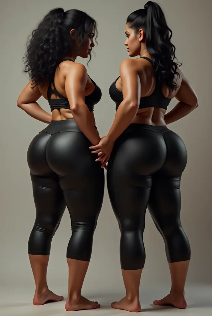 A black naked woman with big breasts and fat ass walking down path in park, profile view