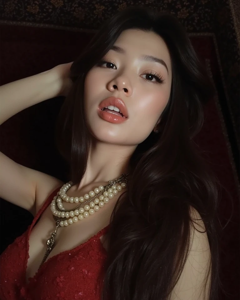 score_9, score_8_superior, score_7_superior,Beautiful woman, 18-year-old,
Black Hair, Long Hair, Wearing a bikini, detailed skin texture and pores ,(Detailed glans) Beautiful mouth and face, Earrings, necklace,