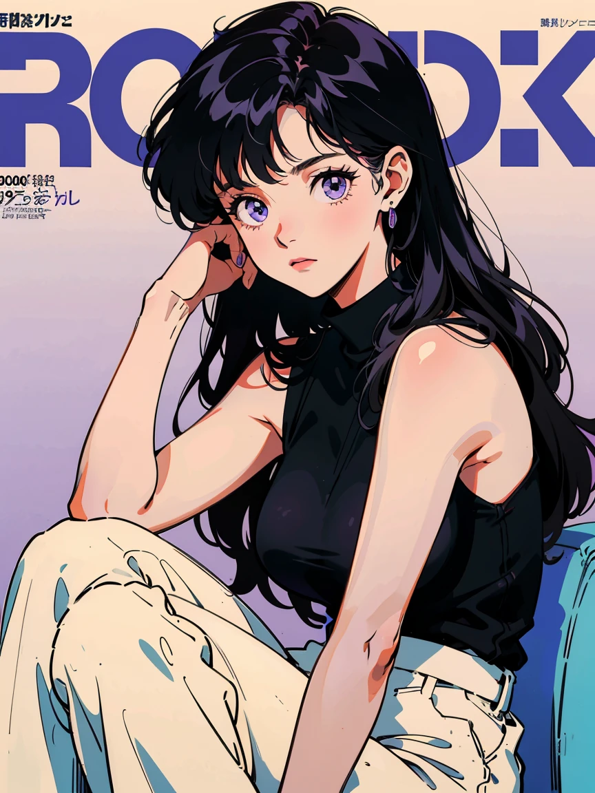 Trigun、A beautiful woman、Movie Posters、Upper Body、Model pose、mysterious、Small breasts、Purple Hair、Short sleeve