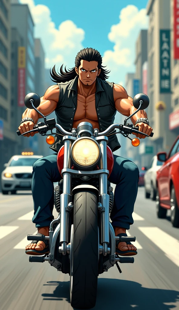 32k, high quality , detailed face , detailed hands , detailed muscles detailed motorcycle , 40 years old (((stephen amell))) standing near his (((motorcycle))), posing in a street ,(((shirtless))) standing with spread legs, showing his muscles, shirtless wearing a very very low dark green pants with brown belt, background brick wall with men health posters