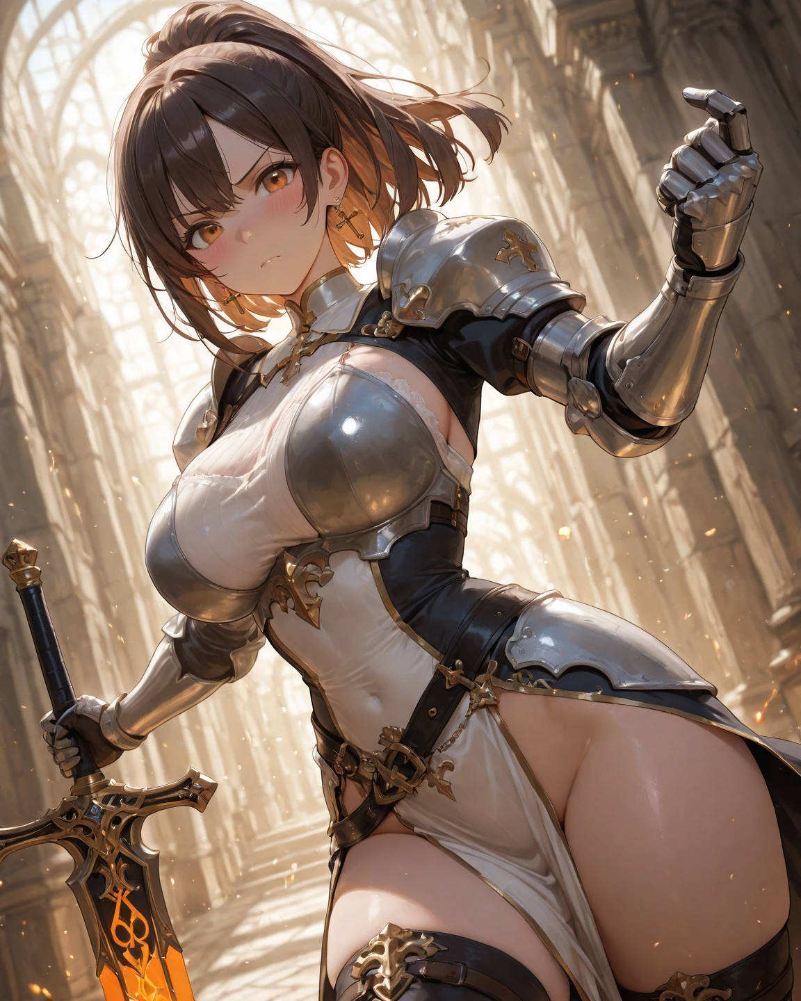 (((sex))), (((vagina))), One age girl, One Man、(((ペニスがvagina内に))), (((Short Hair ))), No fixes, Voice of the Heart, Feeling Face, blush、Composition from the front、(((Brown Hair)))、twintails、(((Sweat)))、(((looking at the camera)))、(((crying)))、(((cowgirl position)))、(((girl on top)))、spread legs, legs up、Bright colors、girl riding on top of man、small breast、sweat、(((drool)))、steam、tear up、blush、(((vagina内射精)))、pussy juice、trembling、(((Torn armor)))、(((hair ornaments)))、(((blunt bangs)))、(((Red and silver armor)))、slouch、(((darkness)))、(((Fully visible boobs)))、open mouth 、Handcuffs、from below、bonfire、((Highest quality)), ((masterpiece)),(detailed),High resolution,Sharp focus,Perfect Face,{Best illustrations}, (非常にdetailed CG unity 8k wallpaper),(((Bright colors彩))),Official Art, shiny 肌,very shiny 肌,Shiny body,plastic glitter 肌,exaggerated shiny 肌,Glowing Skin, ((detailedなボディ)),((detailedな顔)),cum on body,cum on hair,cum on clothes,(((cum on breasts)))、A long red skirt