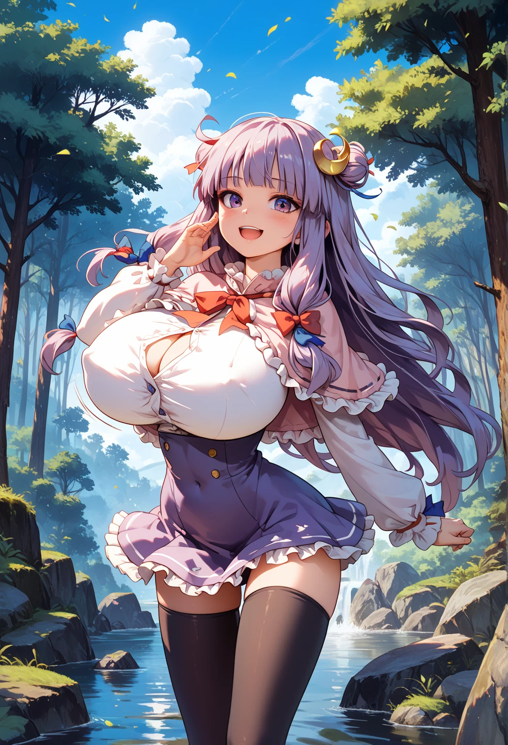 Very detailed, masterpiece, highest quality, Love Letter, throw,smile,blush 、The cutest in the world、Camel Toe、Giant tit、Nipple Puffs、Cleavage、Plump、Super big breasts、Super big butt、A gingham check dress holding an oversized love letter、Big ribbon、Straw hat、(Love、Love、Love:1.5)、message board、Cowboy Shot、really like、All my love