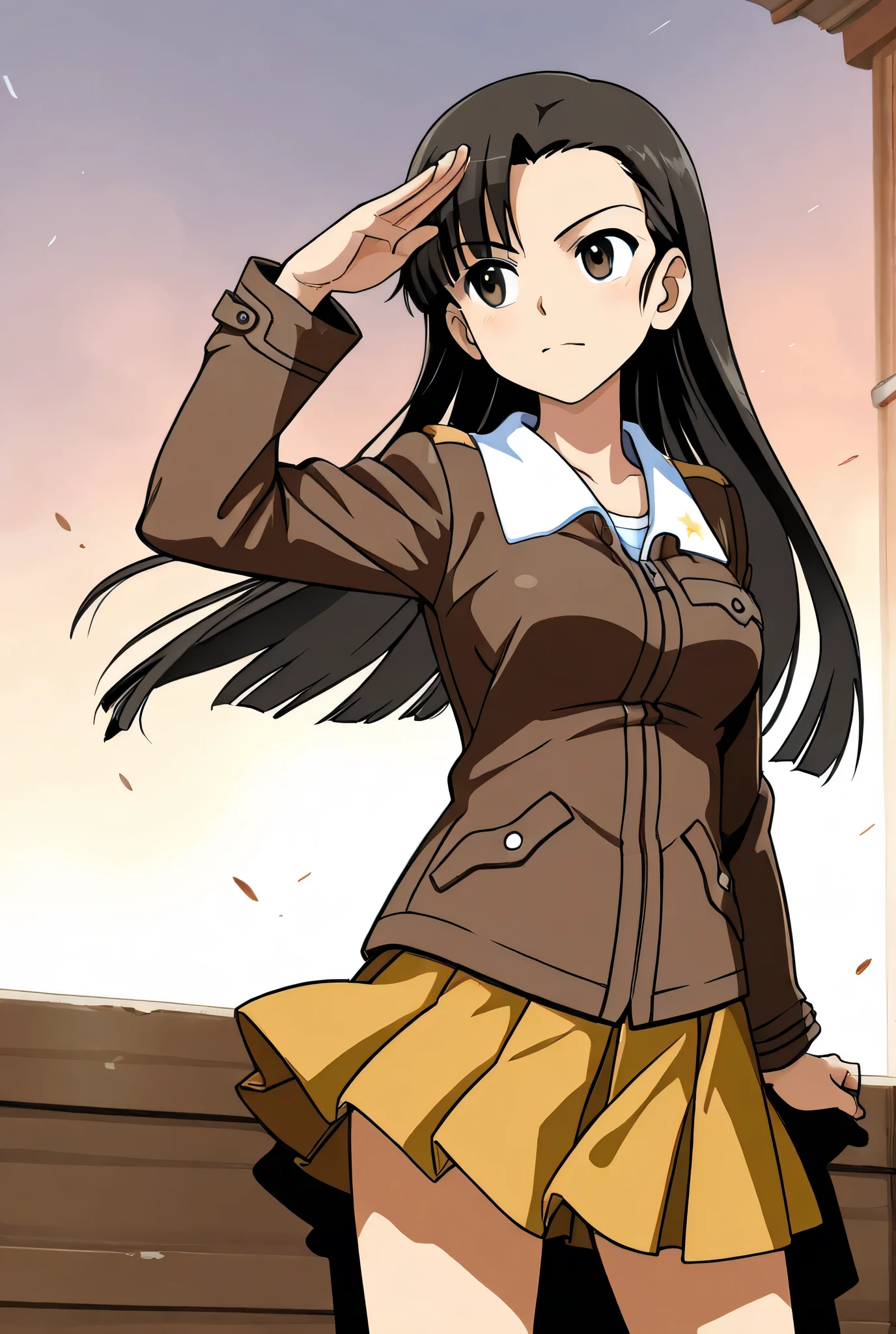 nishi kinuyo,chi-hatan military uniform,1girl,solo,