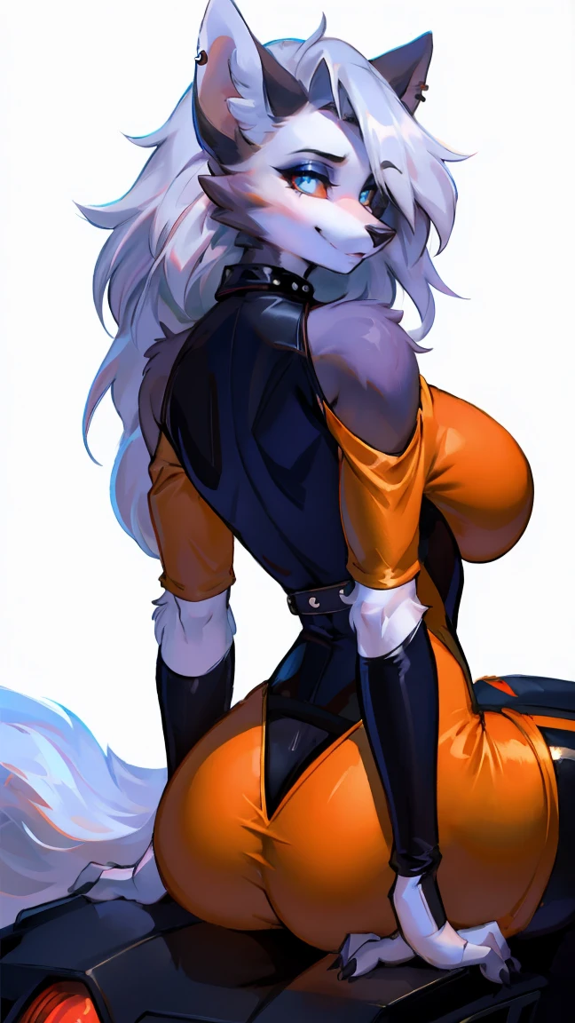 big muscular, women, black, full body latex suit, sexy,
blond long hair, 200cm tall, sea, nipple, wolf furry, big boobs, tail, femdom, beautiful,sexy pose,