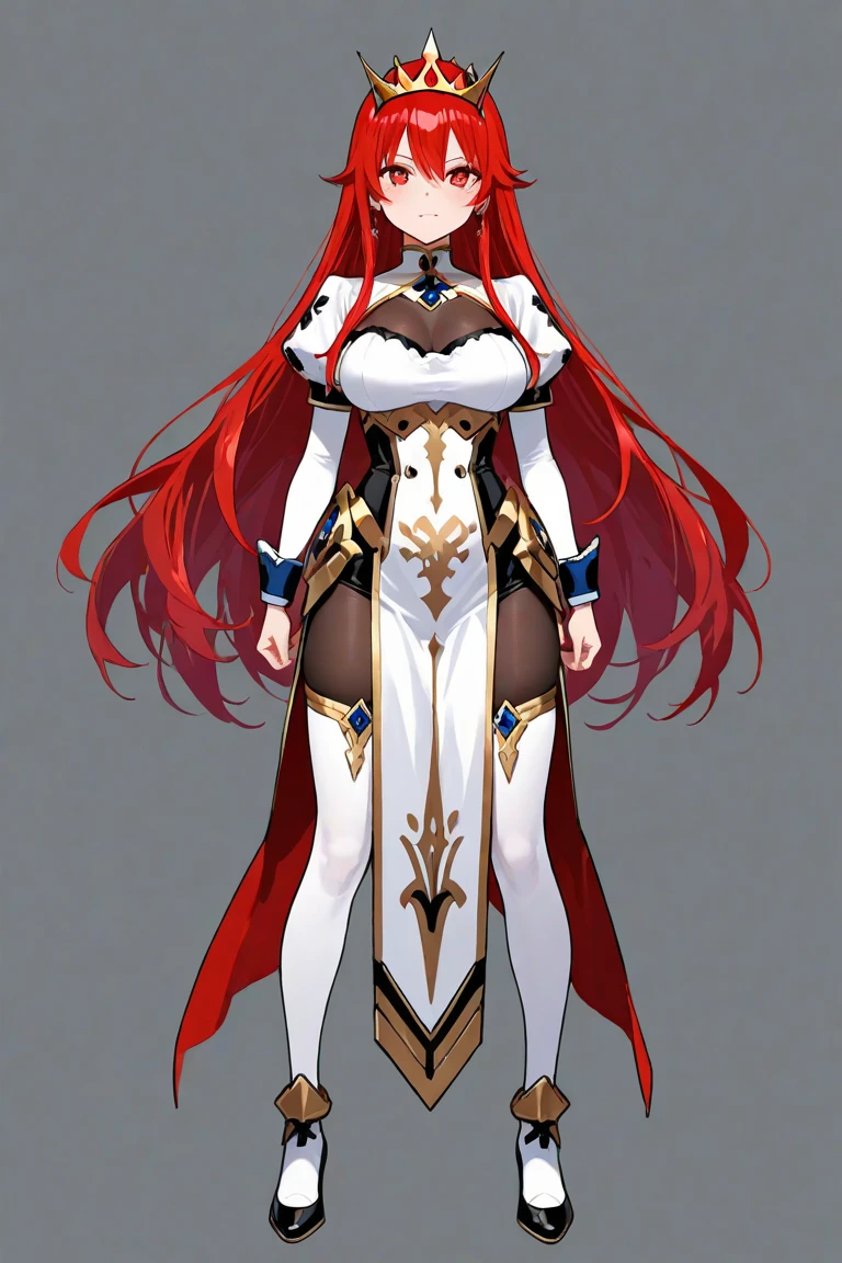 a cartoon image of a woman in a red outfit, full body adoptable, full portrait of elementalist, full body concept, anime woman fullbody art, fantasy outfit, new costume concept design, anime goddess, anime full body illustration, outfit design, clear outfit design, character adoptable, full body with costume, knights of zodiac girl, appears as the fire goddess