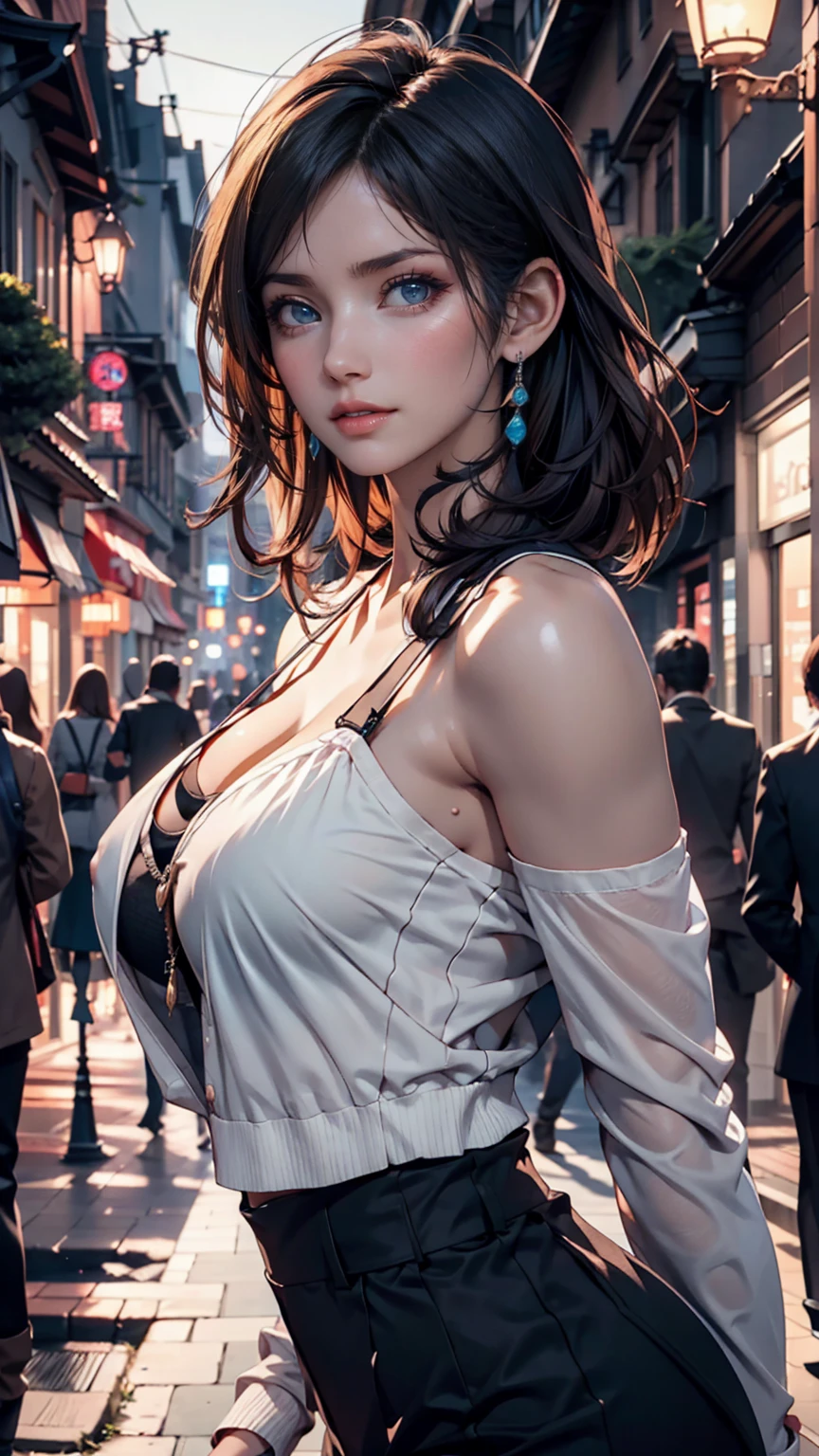 best quality, masterpiece, High resolution, a girl, kimono, necklace, jewelry, pretty face, big breasts, more than_Body, Tyndall effect, lifelike, dark studio, edge lighting, two-tone lighting, (HD skin: 1.2), 8K Ultra HD, SLR camera, soft light, high quality, Volumetric lighting, frank, photography, High resolution, 4K, 8K, Bokeh,