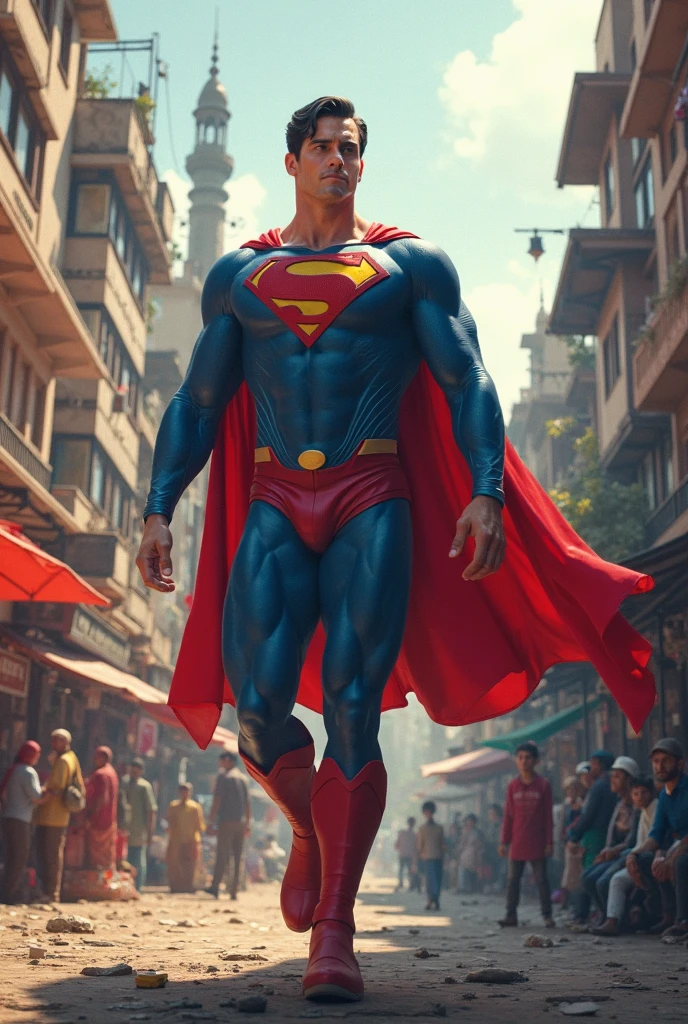 Jungkook as Superman with a huge bulge between his legs only wearing the red cap