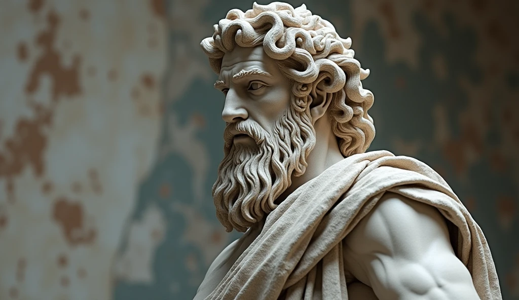 I want a sculpture of stoic philosophers with a black background, it should focus on bisexual philosophers, seios , position of hair falling but braided, com belos seios corpo perfeito com , a wide thigh is a beautiful woman, com seios lindos corpo perfeito, uma coxa larga, um destino com ,expression sexual poses, sensor eroticism without clothes all naked stoic with ,The image should focus on philosophers sculpture of a in the style of ancient Greece that philosophy philosophers plain white background black and white gold chain glasses, several gold coins scattered on the floor, imagem 4k 8k bonito e muito detalhado de alta qualidade plano completo