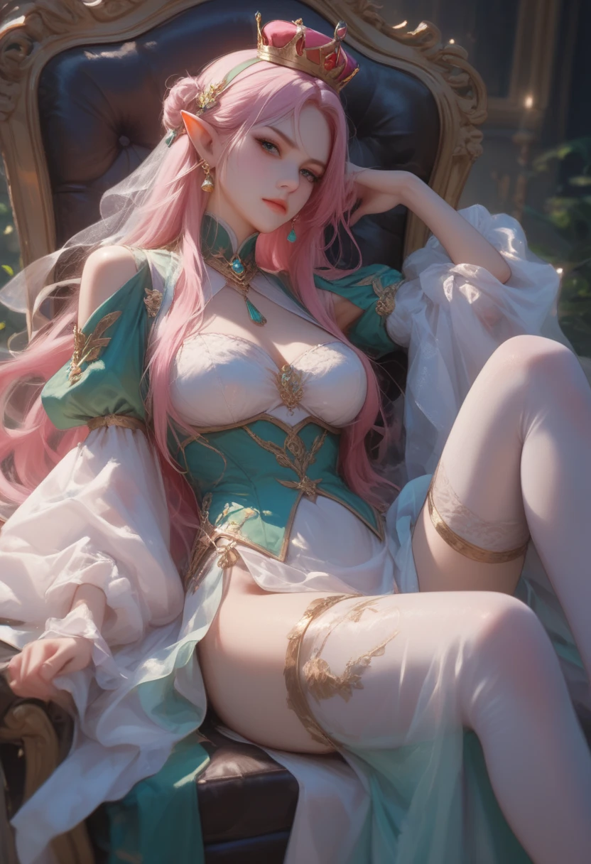 {{{{masterpiece}}}}, {{{super detailed}}}, {{{High resolution}}}, {{excellent anatomy}}, (((highest quality))), ((very delicate and beautiful)), {{very detailed and delicate}}, extremely detailed, solo, One female、best style、beautiful woman、The most beautiful woman in the world、(Sheer sexy dress:1.5),((big breasts))、(((long pink hair)))、Inside the chalk palace, baroque architecture, elegant walkways between towers, in luminist baroque style, royal palace, Baroque symmetry, Italian Renaissance architecture, Endless corridors, Rococo architecture, baroque palace,extremely detailedな瞳, solo, perfect face, pretty face, highly detailed face,Rich facial expressions、smile、(muste piece), (best quality)、red eyes、sexy pose、sexy woman、beautiful and detailed design