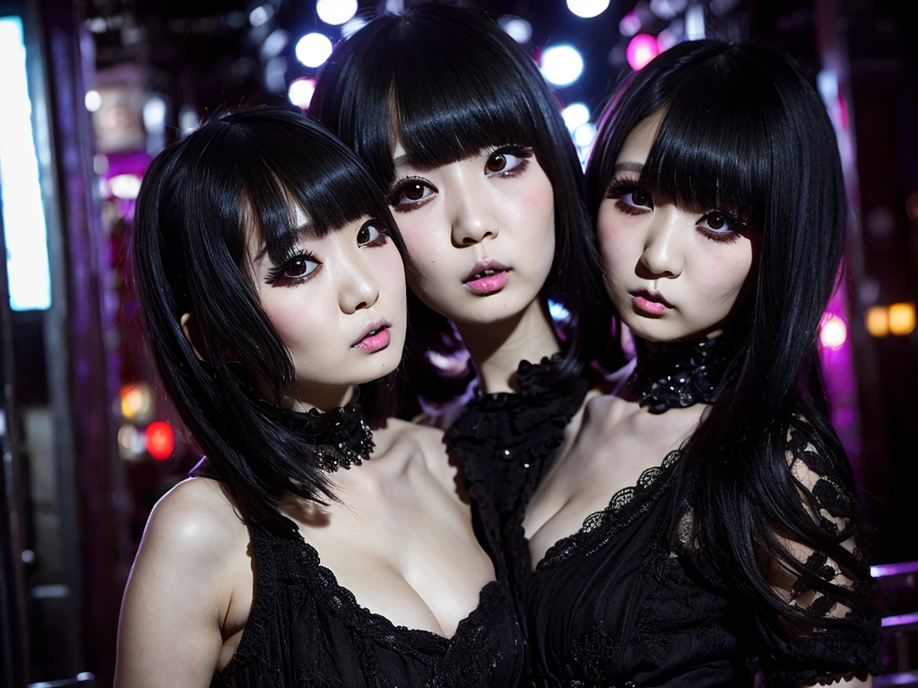 masterpiece、top-quality、full body Esbian、bangss、Black Choker、2girls、lilies、Lesbian kiss、the kiss、(Dark hair)、long、hug、cleavage of the breast、Plump breasts、Slimed、LIZLISA Code