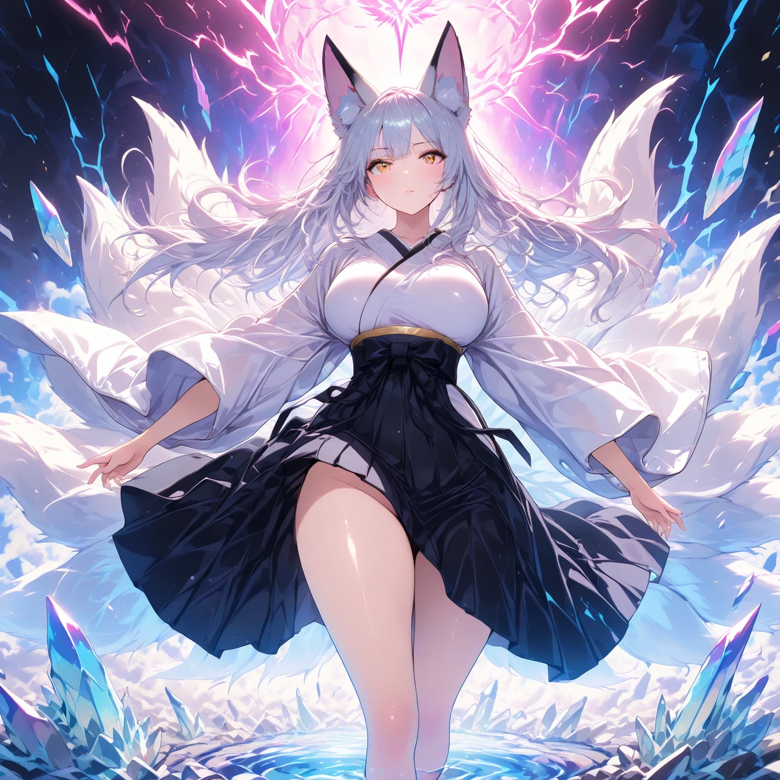 great quality ++ Extremely detailed high resolutionolution, very aesthetic, expressive eyes, (((Perfect face))), (((face symmetrical))), ((good anatomy)), (((perfect hands))), (((8k))), UHD, hd wallpaper, (((detailed high cal, (((((1girl)))))), only, Masterpiece, The best quality, high resolution, Highly detailed, (illustration), Beautiful detailed eyes, ((((full body))), (((solo))), (((((Koyanskaya))))), (((cosplay of Weiss Schnee))), (((smiling))), (((fusion))), (((agglutination))), (((Combination))), (((((White hair))))), (((blue eyes))), (((ponytail))), (((white dress))), (((jewelry))), (((necklace))), (((earrings))), only, jaeces, earrings, long hair, parody, (((scar))), (((scar ocular))), (((hair ornament))), (((office background))), (((hand on hip))), (((wiggling the butt))), (((strolling))), Side ponytail, scar en la cara, Upper part of the body, (((fox tail))), (((fox ears))), (((tiara))), (((jewelry))), (((earrings))), (((neckline trimming))),