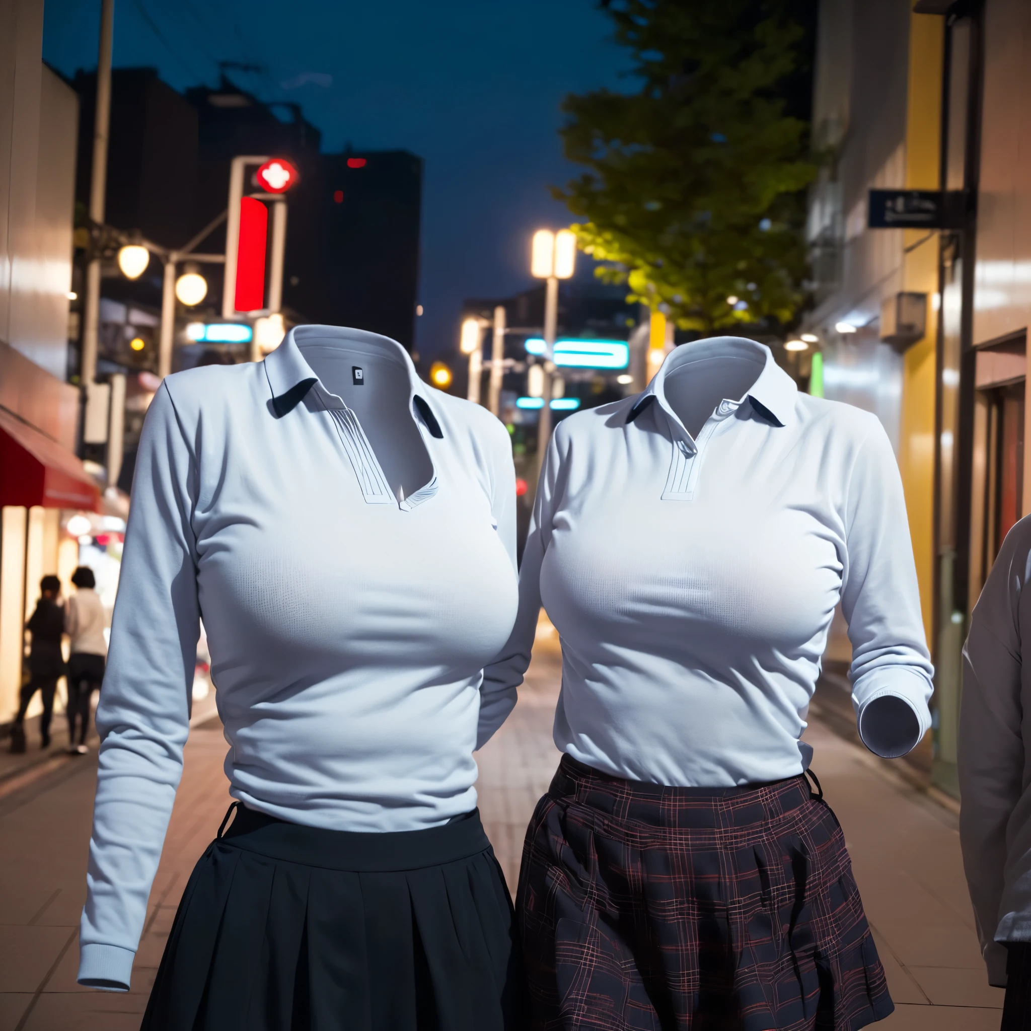 School uniform (invisible, no humans, Headless, Faceless:1.5), cute big breasts, Ridiculous, High resolution, Super detailed, clothing details,cute big boob,sexy pose
