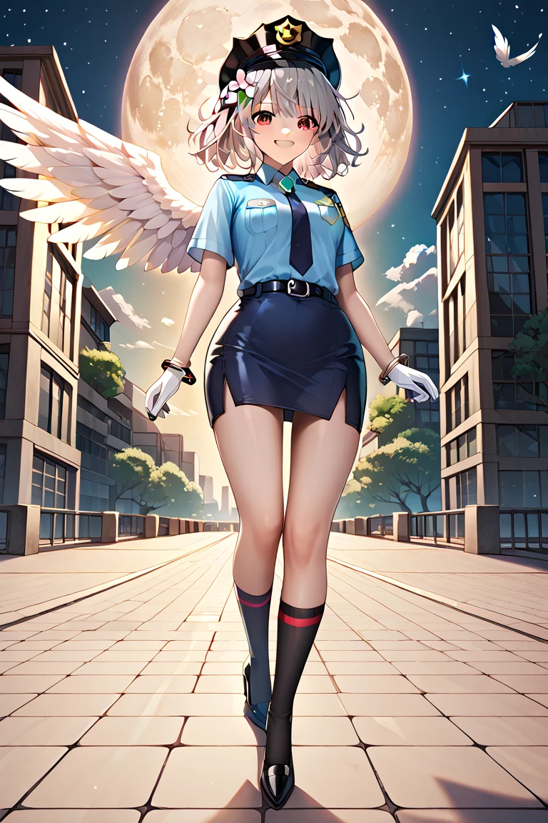 A commemorative badge for the 20th anniversary of an elementary school，There are pigeon elements，There's a little girl in the picture，k hd，tmasterpiece
