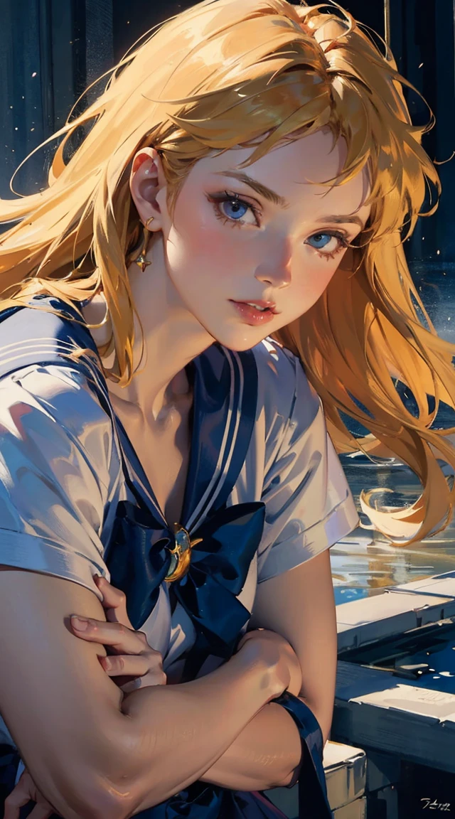 {{magazine cover style:1.5}}, (magzine cover:1.6(), (japanese anime), sailor moon, 8k, ultra detailed, ultra high res, best quality, masterpiece. ( cinematic lighting :1.4), (bright colors), (Selena Gomez :1.4),( Selena Gomez V2.1), (perfect fingers :1.4), (perfect anatomy :1.4),( sailor moon mercury :1.4), (sailor moon mercurio V2.1)
(full-face blush:1.2),(embarrassed,blush:1.3),glasses,nsfw,
((from front,front face)),((highest quality)), ((masterpiece)), (be familiar with), (High definition), Cinematic, (Complex:1.4), Best Shadow, Side lighting, 8K, ((Charlize Theron)), ((Doronjo)), Perfect Face, Detailed, (Accurate hand and finger depiction), ((Doronjoのマスクとコスチューム)), (Blonde Long Hair), Beautifully long red nails, deep red lipstick, (Voluptuous body), (Large Breasts)、(Cleavage), Narrow waist, Big Ass, Alluring, glamorous, Smile, ((Crouching)), (woman on top), (Chest up:1.3), Flattering pig, looking away, aerial angle, (mechanical, complex body), ((huge god's weapon has female face's outline embedded)), small breast, drooping eyes, blush, sleepy, (art nouveau), The main character is Usagi Tsukino, a clumsy and seemingly ordinary age girl who discovers that she is the reincarnation of Sailor Moon, the legendary warrior of love and justice. Usagi is joined by other Sailor Guardians, including Sailor Mercury, Sailor Mars, Sailor Jupiter, and Sailor Venus, each of whom possesses unique powers and abilities. Together, they fight evil forces, protect the world from various threats, and search for the Moon Princess.masterpiece,best quality, (photorealistic:1.5), (realskin:1.5), 1girl, BRAV5_Realisianv50_PFv30,