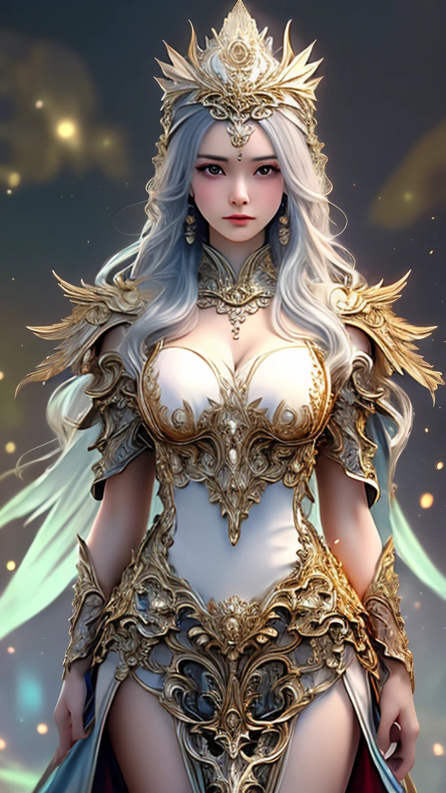Royal sister，exquisite eyes，ice queen，put the crown on your head，Detailed facial expressions body，tall figure，Gorgeous，Leg length，4k，HD，Sensual，translucent lace，白皙plump figure，pretty face，Little cherry mouth，beautiful and delicious（3D royal sister），plump figure，gloss gel coat，Queen in luxurious dress，Crystal Gem Crown，Angel of light in armor，Put on silver armor，Knight spear