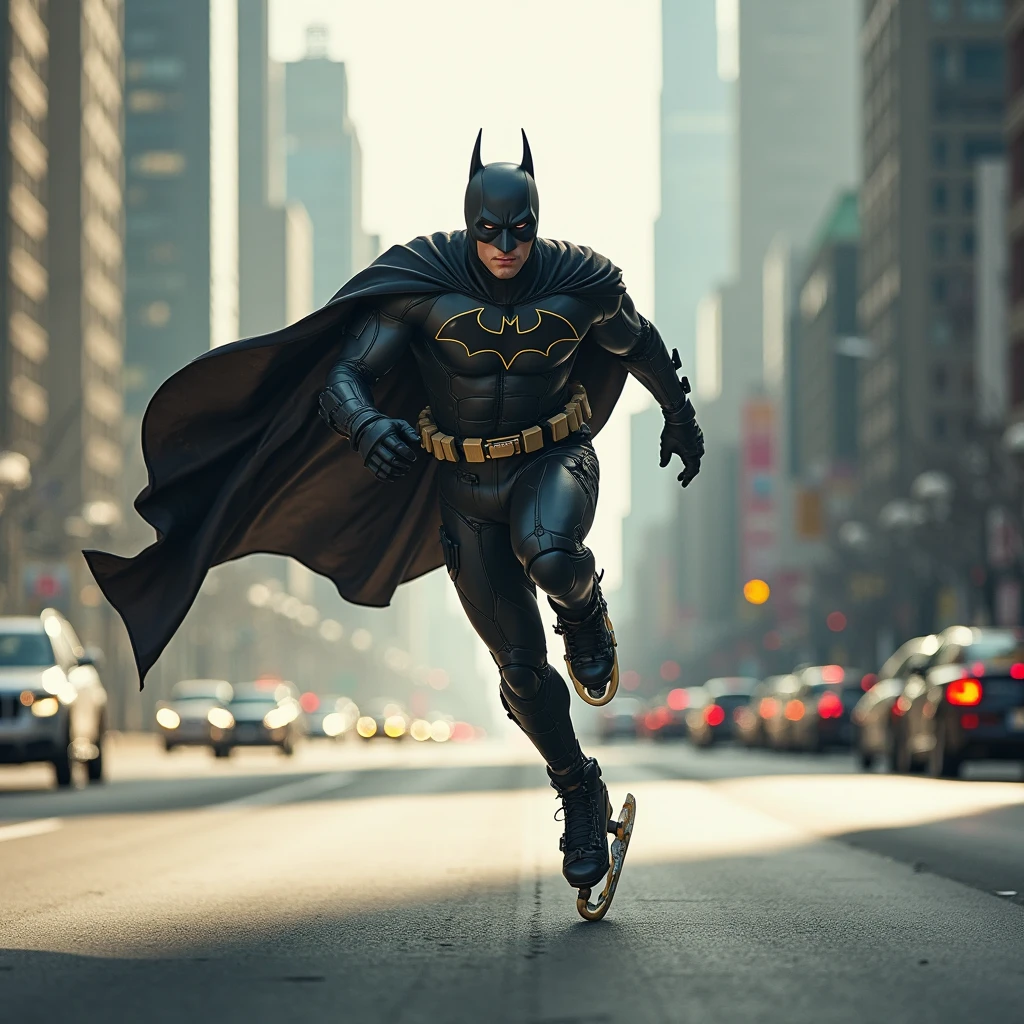 cinematic photo Batman jumping <lora:Dont_Stop_Me_Now:1>, 35mm photograph, film, bokeh, professional, 4k, highly detailed