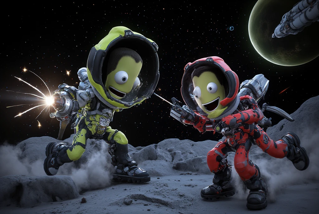 (A human man in a spacesuit shakes hands with a blue alien creature:1.2),(In the background is a mysterious red glowing planet),Breathtaking and magnificent space image scenes.,The scene is highly-detailed,Clarity is extraordinary,Every intricate detail of the panorama is captured,((tmasterpiece)),((best qualtiy)),8K,high detal,((Masterpiece)), (Best quality)),